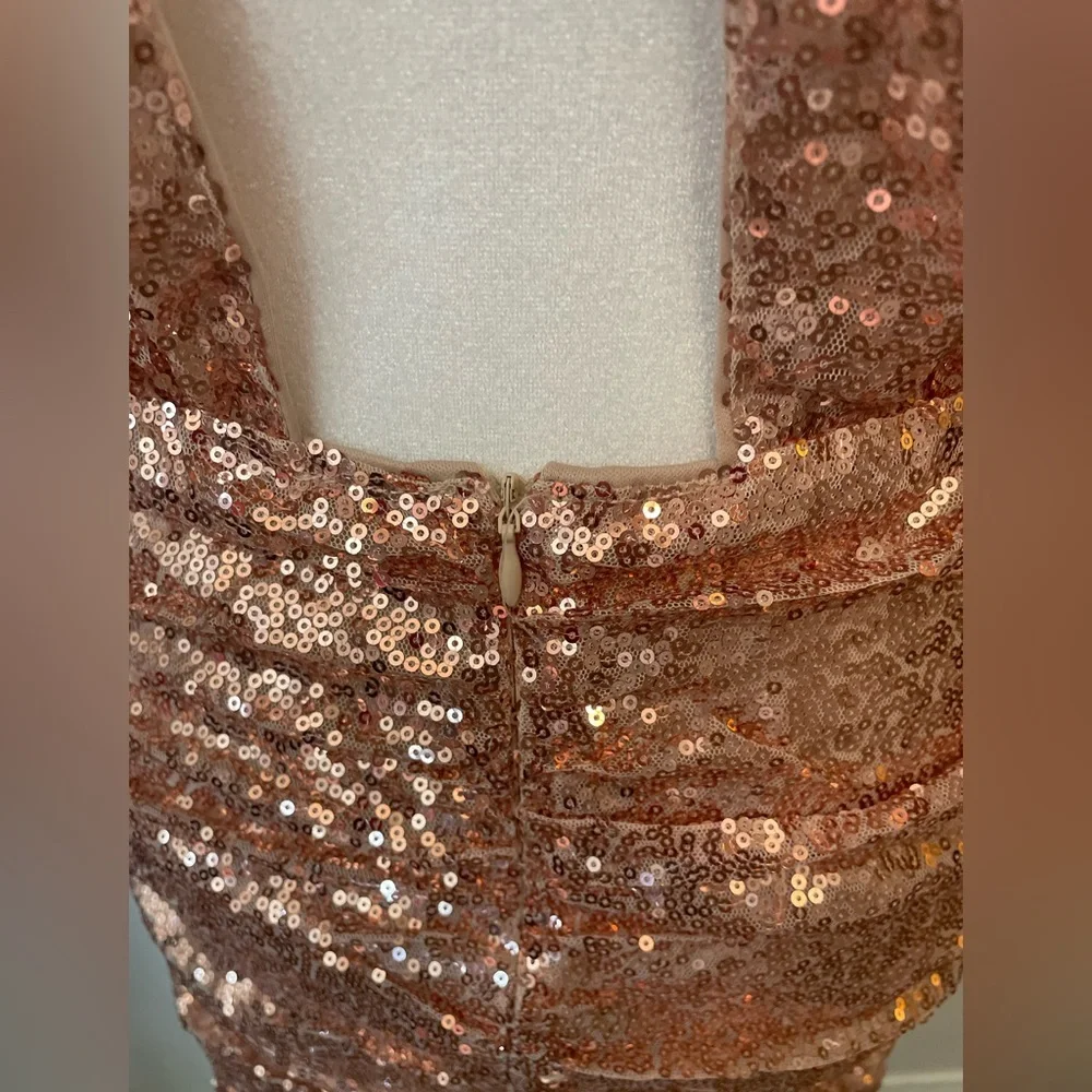 Style of CB Sequin Rose Gold Dress - Picture 5 of 9